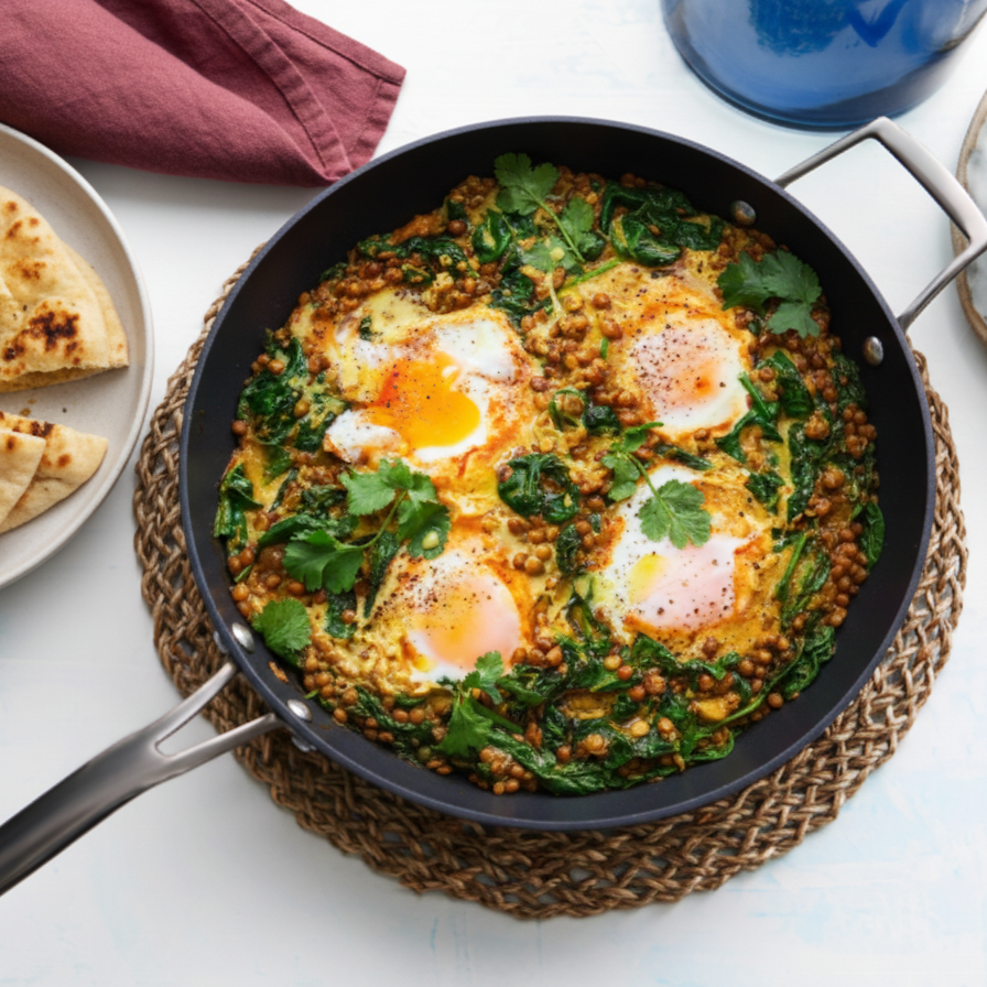 Egg and Lentil coconut curry