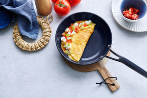 Omelete in a non toxic non stick frying pan