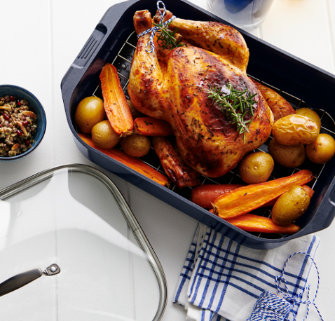 non stick non toxic roasting pan with rack and lid