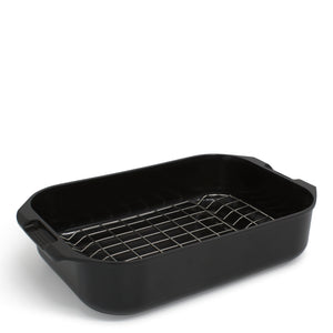 non stick roasting pan with rack by blu cookware