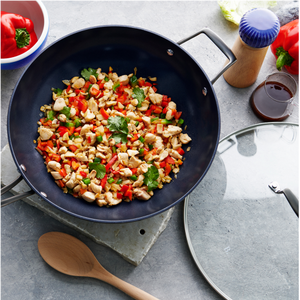 non stick wok with helper handle